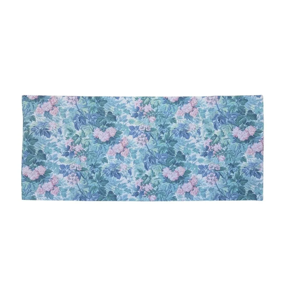 Laura Ashley Ashbourne Rod Pocket Valance 18x84 Green Floral Pink Hydrangeas